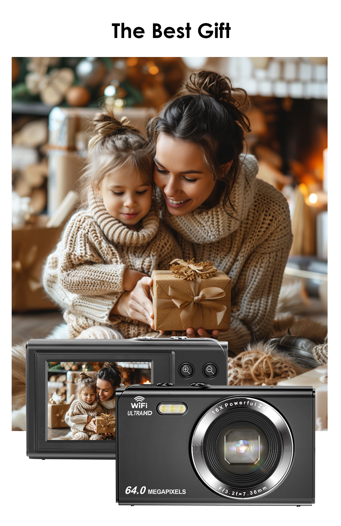 Kids Camera 64MP 4K Digital Camera & 2.8" Ultra HD Display